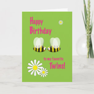 Carte Happy Birthday Twins