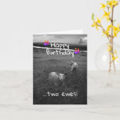 Carte Happy Birthday Two Ewes (Fleur jaune)