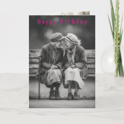 Carte Happy Birthday Two Funny Laughing Ladies Card (Devant)