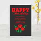 Carte Happy birthday wish sister in law (Fleur jaune)