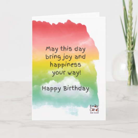 Carte Happy Birthday Wishes Card (Devant)