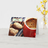 Carte Happy Boss's Day avec café et biscuits (Fleur jaune)
