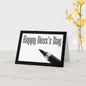 Carte Happy Boss's Day avec stylo stylo de calligraphie (Fleur jaune)
