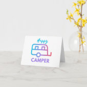 Carte Happy Camper Pull Derrière Adventure Blank Salutat (Fleur jaune)