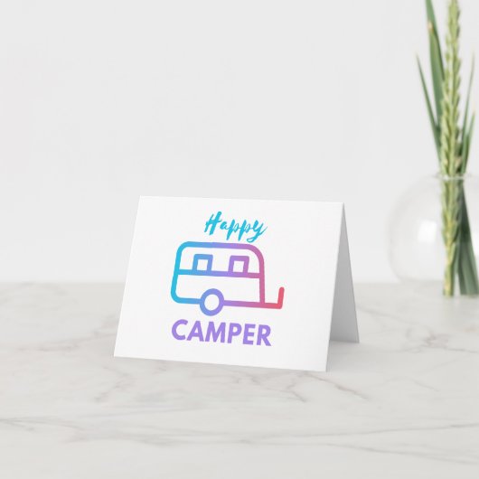Carte Happy Camper Pull Derrière Adventure Blank Salutat (Devant)
