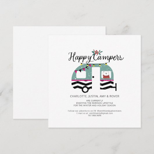 Carte Happy Campers Christmas Moving (Devant / Derrière)