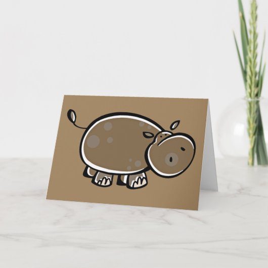 Carte Happy Cartoon Hippo (Devant)