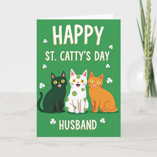 Carte Happy Cat Day Husband Card (Devant)