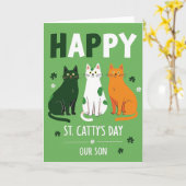 Carte Happy Cat St Cattys Day Son Card (Fleur jaune)