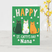 Carte Happy Cat St Pattys Day Nana Card (Fleur jaune)