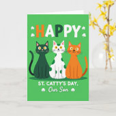 Carte Happy Cat St Pattys Day Son Card (Fleur jaune)