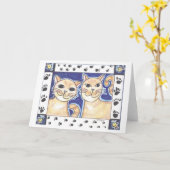 Carte Happy Cats (Fleur jaune)