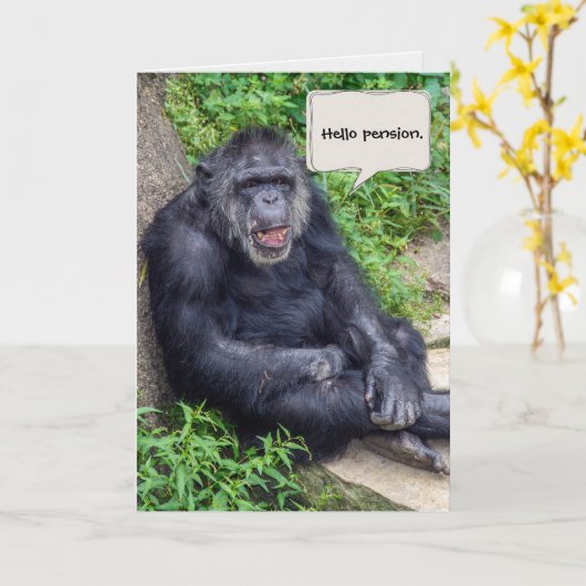 Carte Happy Chimpanzee (Fleur jaune)
