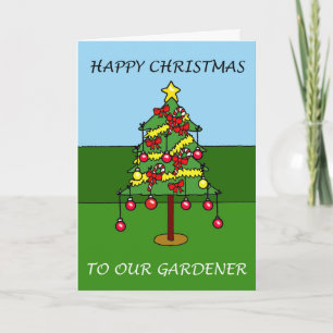 Carte Happy Christmas to Our Gardener Holiday Postcard