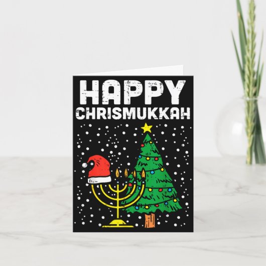 Carte Happy Christmukkah Jewish Christmas Hanukkah Chanu (Devant)