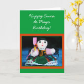 Carte Happy Cinco de Mayo Birthday doll greeting card (Fleur jaune)