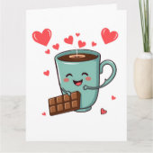 Carte Happy Coffee & Chocolate – Joli Saint-Valentin (Devant)