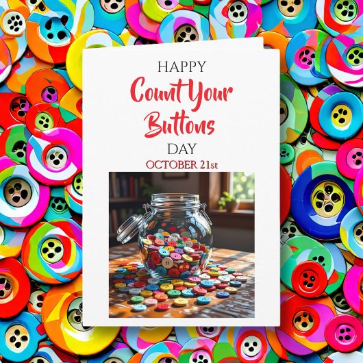 Carte Happy Count Your Buttons Day | October 21st