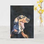 Carte Happy Dachshund (Vierge) (Fleur jaune)