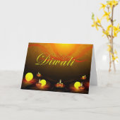 Carte Happy Diwali Card (Fleur jaune)