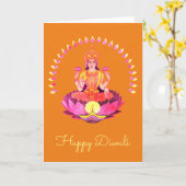 Carte Happy Diwali - Deepalavi Lakshmi Goddess 1 (Fleur jaune)