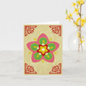 Carte happy diwali : rangoli (Fleur jaune)