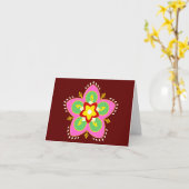 Carte happy diwali : rangoli (Fleur jaune)