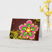 Carte happy diwali : rangoli hi-fi (Fleur jaune)