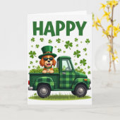 Carte Happy Dog St Patricks Day Card (Fleur jaune)