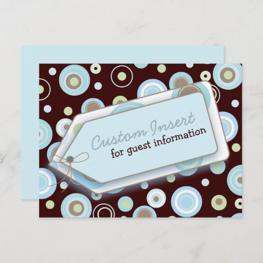 Carte Happy Dots Insert pour Invitations Baby show (Devant / Derrière)