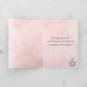 Carte Happy Eaquarelle de Pâques Bunny Nom personnalisé (Intérieur)