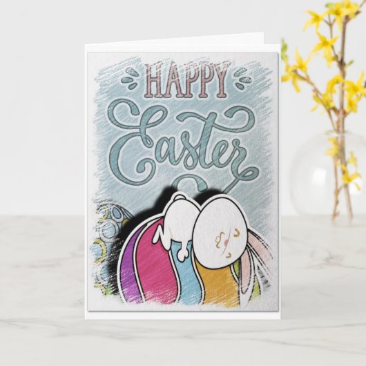 Carte Happy Easter  (Fleur jaune)