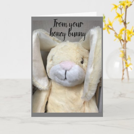 CARTE **HAPPY EASTER** À MON **HONEY BUNNY** (Fleur jaune)