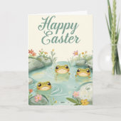 Carte Happy easter  baby frogs (Devant)