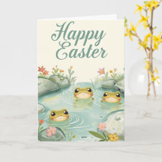 Carte Happy easter  baby frogs