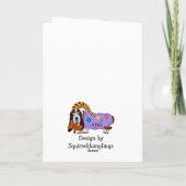 Carte Happy Easter Basset Hound Easter Bunny (Dos)