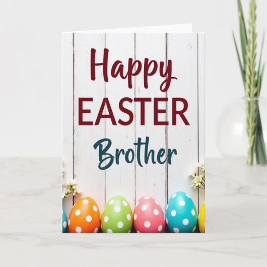 Carte Happy Easter Brother Polka Dot Card (Devant)