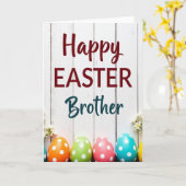 Carte Happy Easter Brother Polka Dot Card (Fleur jaune)