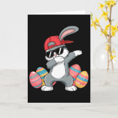 Carte Happy Easter Bruh Bunny Dab Rabbit Dance Boys Kids (Fleur jaune)