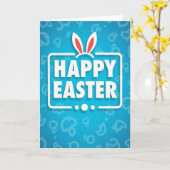 Carte Happy Easter Cute Bunny Card (Fleur jaune)