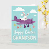 Carte Happy Easter Grandson Fun Plane Card (Fleur jaune)