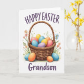 Carte Happy Easter Grandson Spring Card (Fleur jaune)