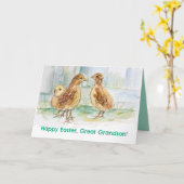 Carte Happy Easter Great Grandson Baby Turkey Bird (Fleur jaune)
