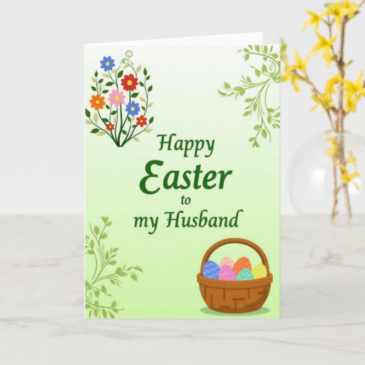Carte Happy Easter Husband Card (Fleur jaune)