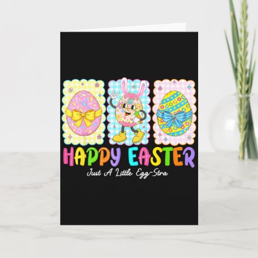 Carte Happy Easter Just A Little Egg-stra Funny Eggs Kid (Devant)
