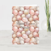 Carte Happy Easter Peach Pink Eggs   (Devant)