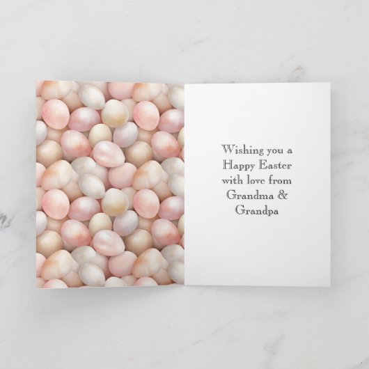 Carte Happy Easter Peach Pink Eggs   (Intérieur)