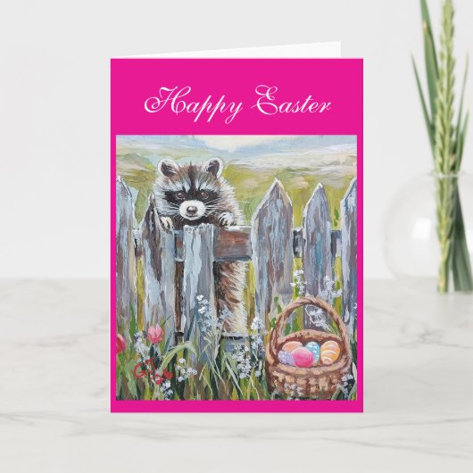 Carte Happy Easter Raccoon (Devant)
