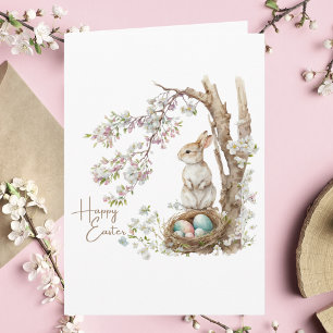 Carte Happy Easter Watercolor Bunny
