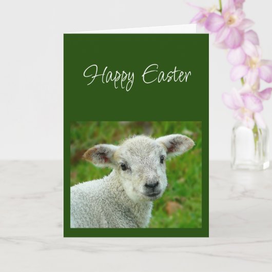 Carte Happy Easter wishes with Lamb of God  (Orchidée)